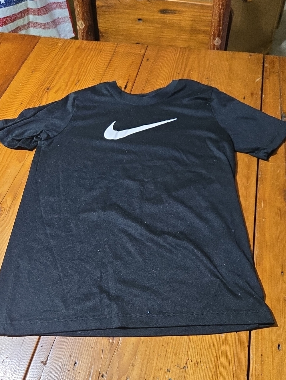 Nike Black Tee with White Swoosh Logo Sz Xl